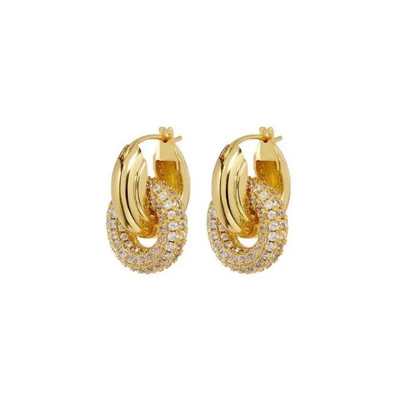 18Kt Gold Plated Zircon Insert Huggies, Pritika