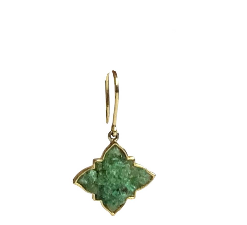 Natural Emerald Earrings - Panna Latkan : NH-ERR-04-EM