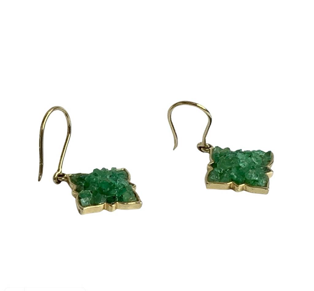 Natural Emerald Earrings - Panna Latkan : NH-ERR-04-EM