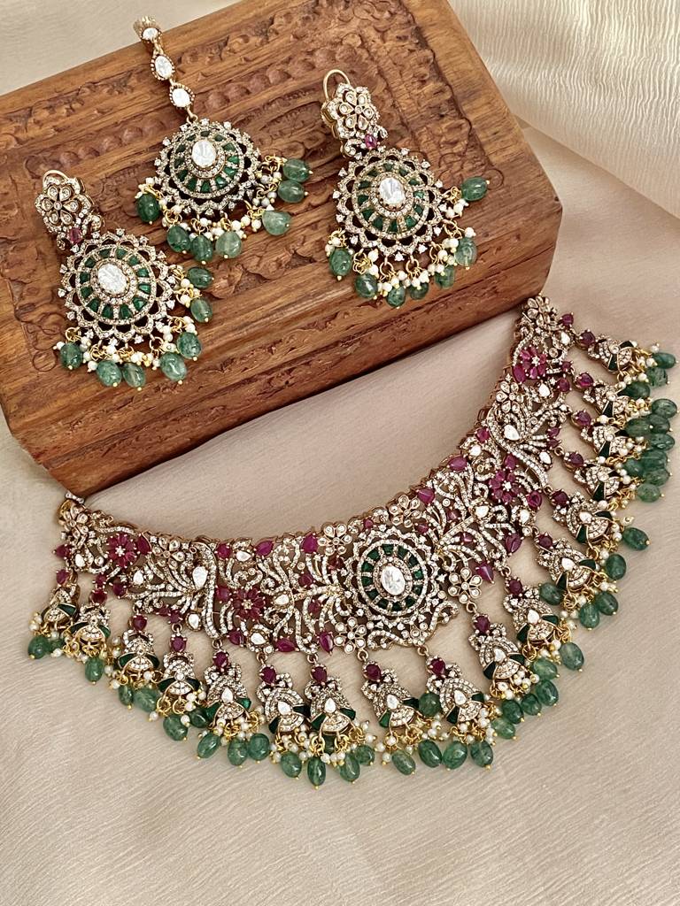 Lajita Ruby Emerald Necklace Set : NK290