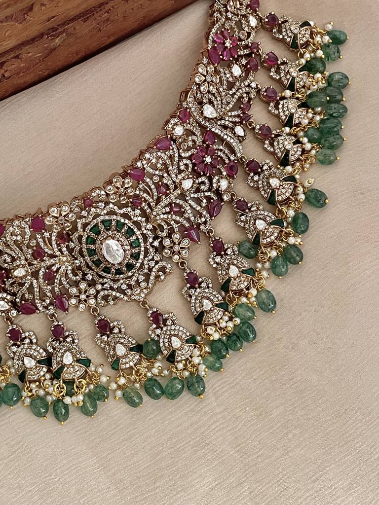 Lajita Ruby Emerald Necklace Set : NK290