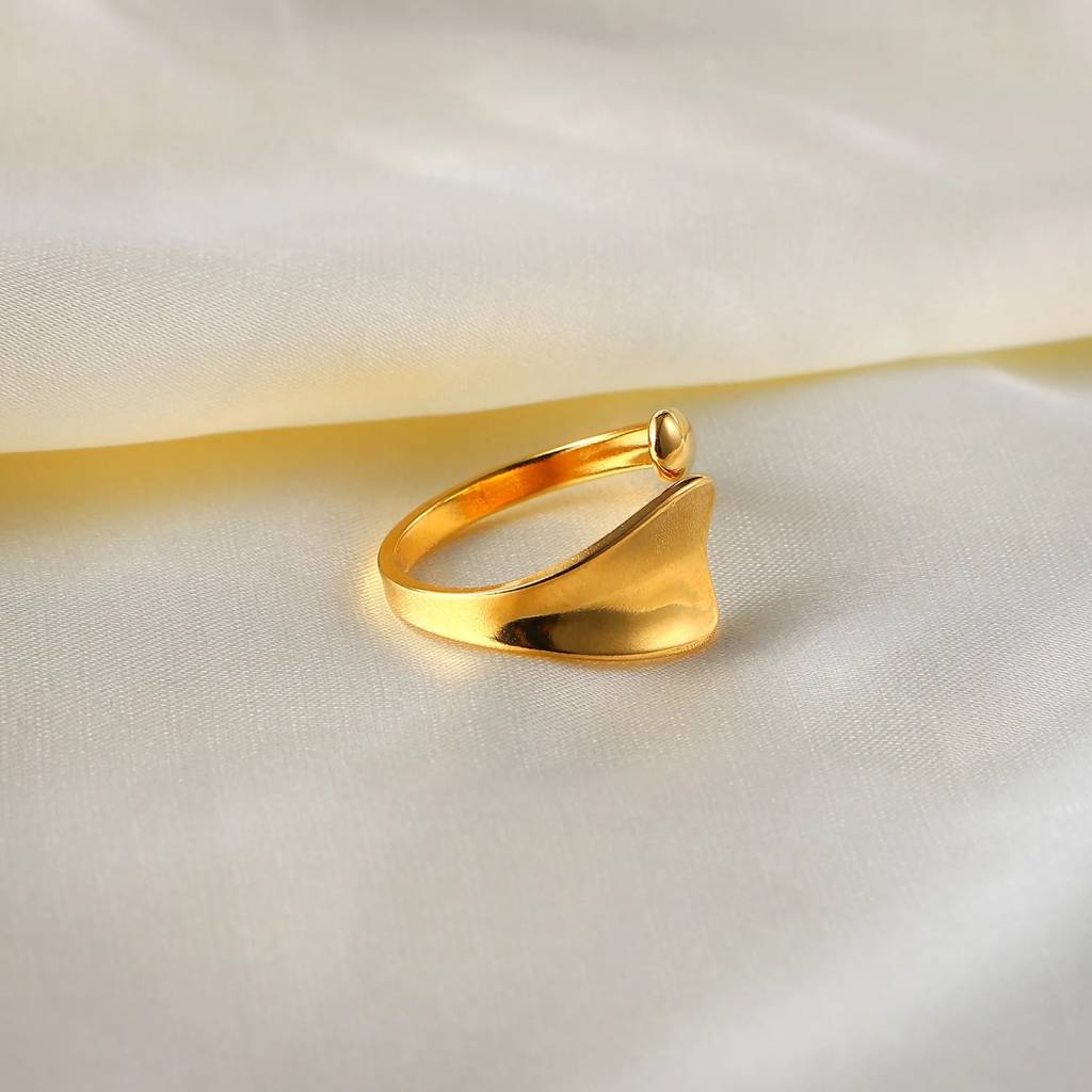 18Kt Gold Plated Irregular Water Wave Ring, Moira Rose : INMOIRA