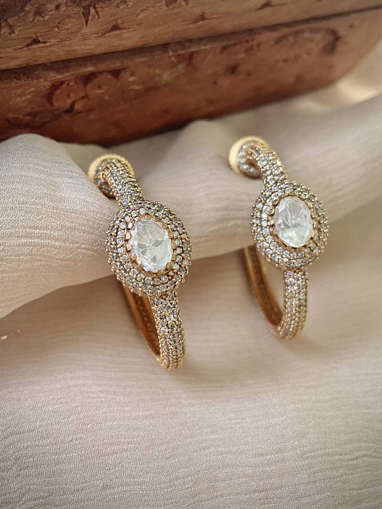 Bina Polki Hoop Earrings : ER293