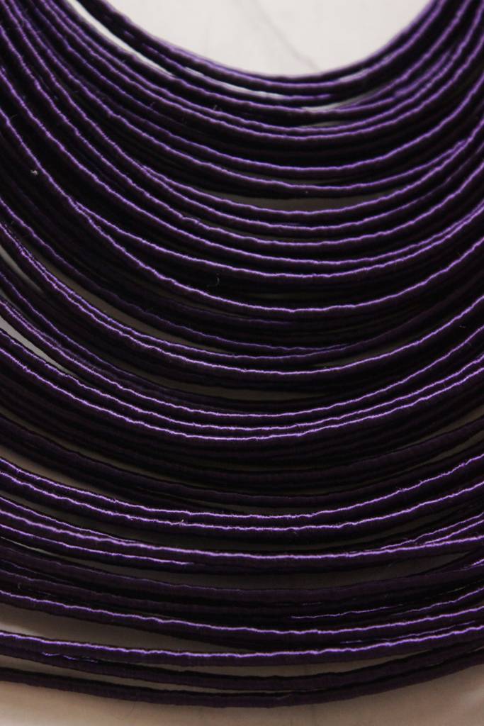 Violet Handmade Silk Threads Multi-Layer Statement African Choker Necklace : ALT-JEW-RWT-185