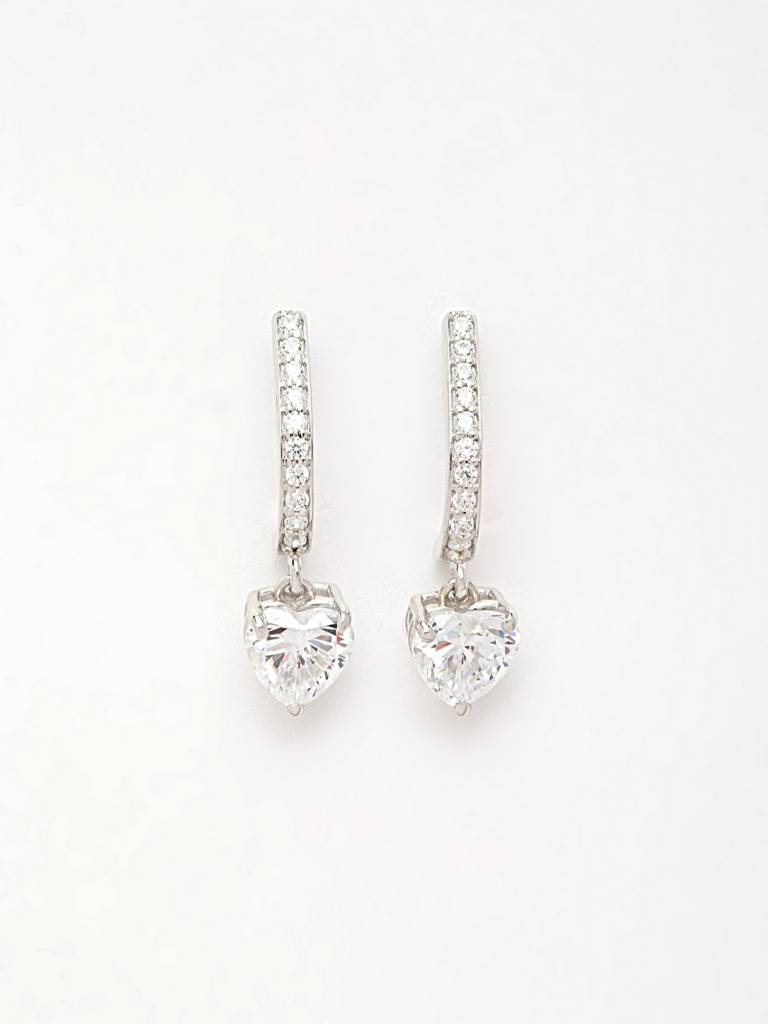 925 Sterling Silver Swiss Zirconia Dangle & Drop Adelyn Earring With Screw Back Gift For Women And Girls : CSWZHDE8