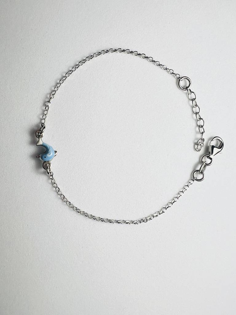 925 Sterling Silver Dolphin Charm Bracelet : ARSBR160