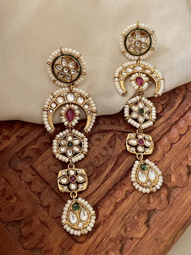 Nilay Moissanite Polki Earrings : ER314