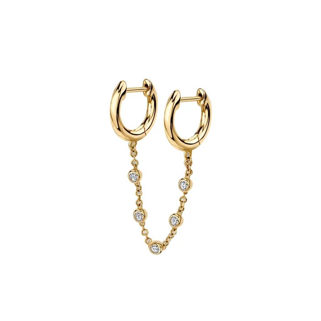 Rhinestone Piercing Earrings - Single