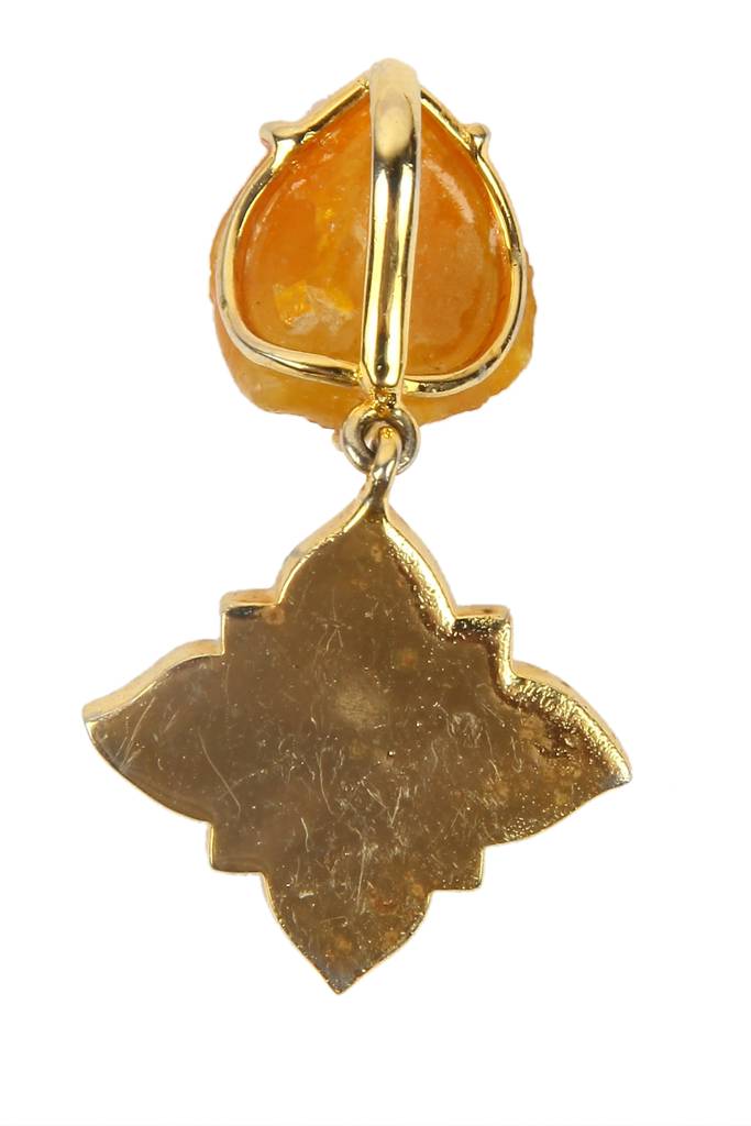 Natural Yellow Sapphire And Emerald Pendant : NH-PDT-02-YS-EM