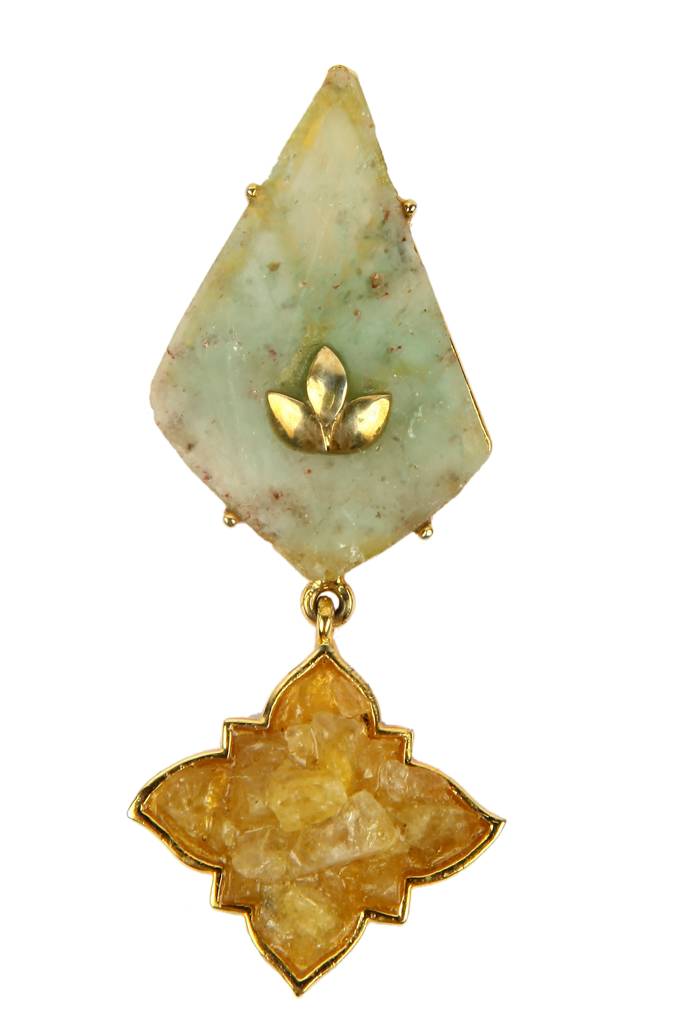Natural Dual Emerald And Yellow Sapphire Pendant : NH-PDT-12-EM-YS
