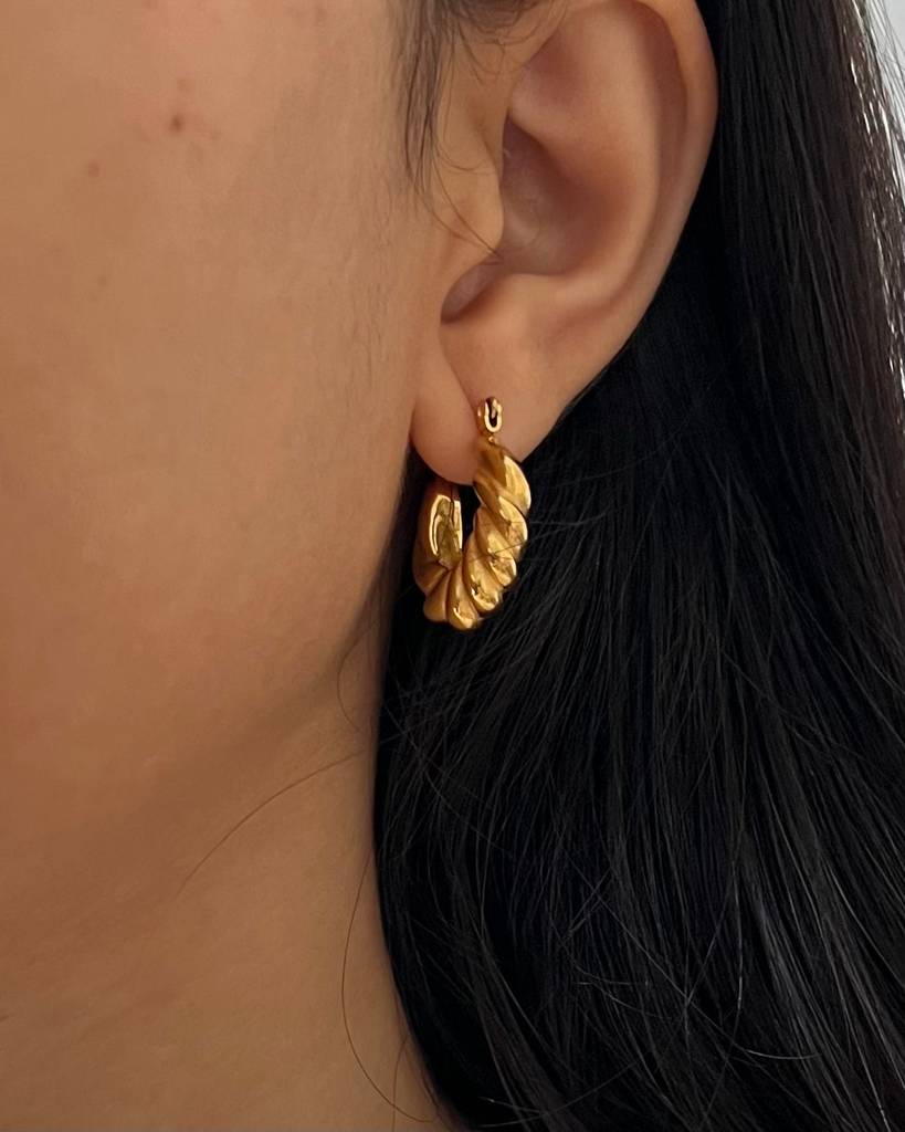 18K Gold Plated Croissant Earrings : E11