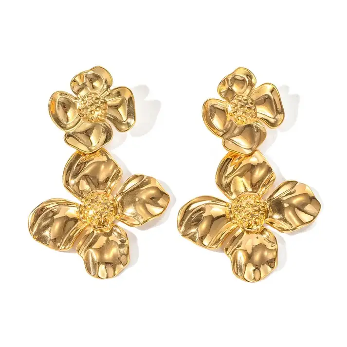 Flower Drop Dangle Statement Earring : ER008