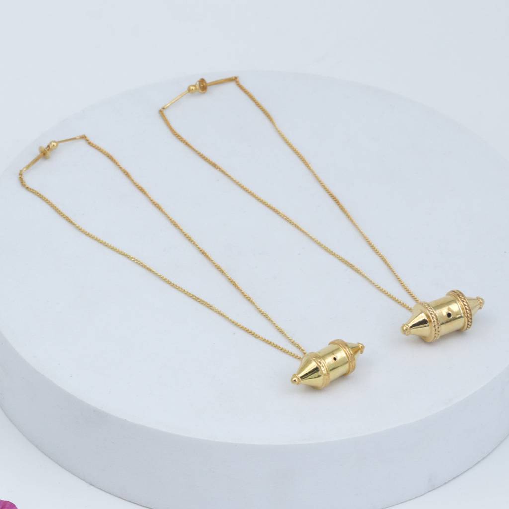 Kashmir Dejhoor Earring  |  92.5 Silver | 22K Gold Plated : silver_earrings_dejhoor_goldplated_modifiedlock_may23