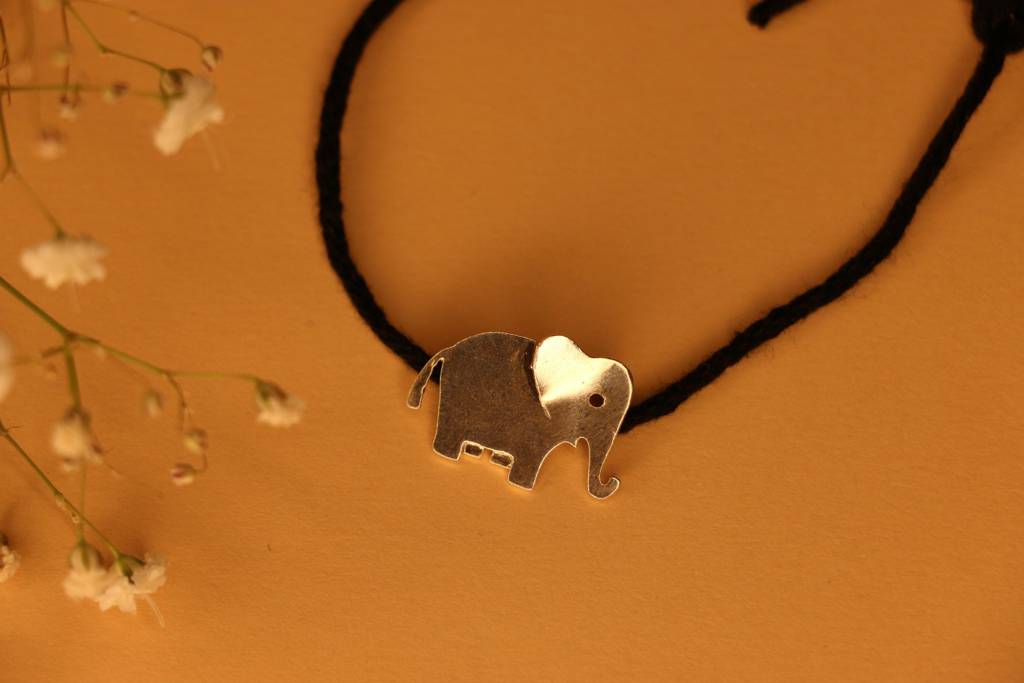 3D Elephant Black Thread Nazarbattu : bt3dele