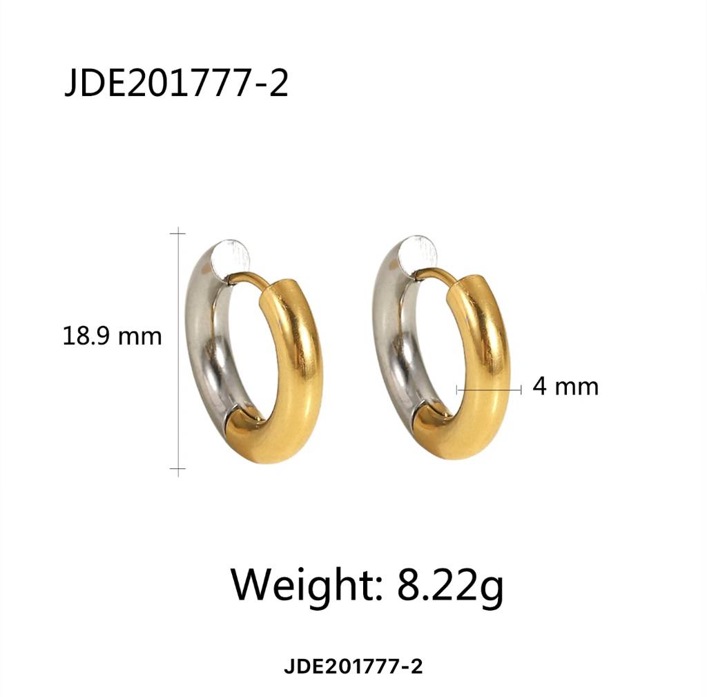 18Kt Gold Plated Monsoon Classic Half And Half Hoops, Maya : INMAYA