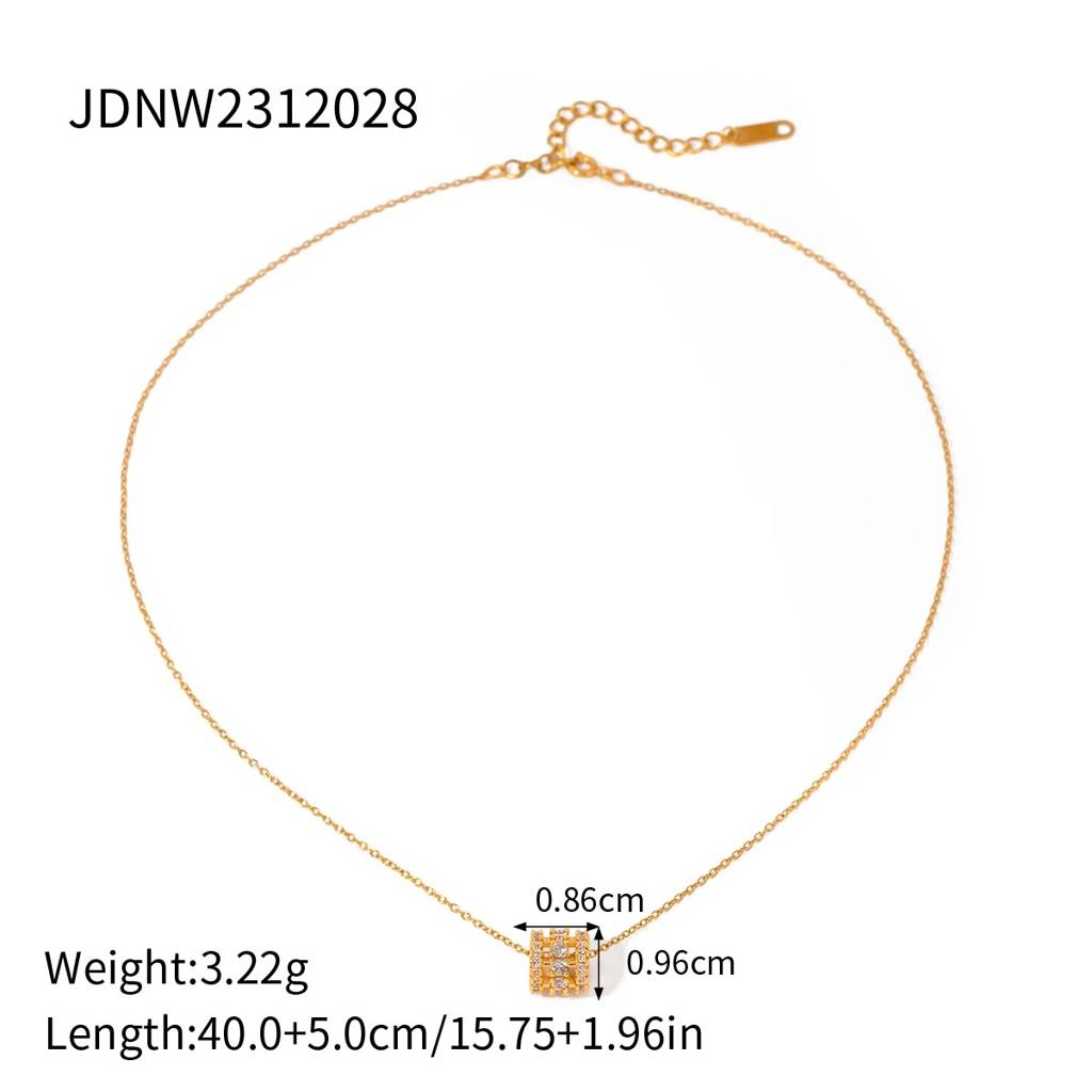 18Kt Gold Plated Monsoon Rolling Stone Zircon Necklace, Lana : INLANA1