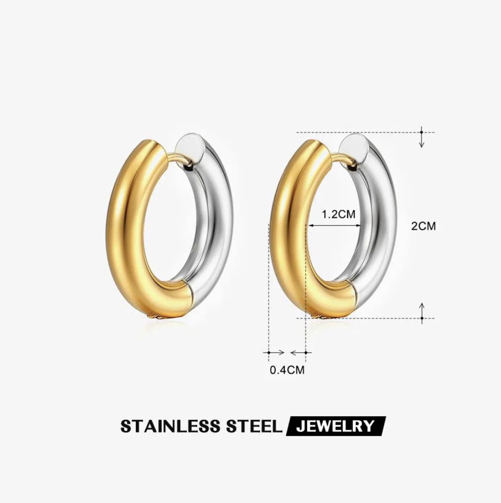 18Kt Gold Plated Monsoon Classic Half And Half Hoops, Maya : INMAYA