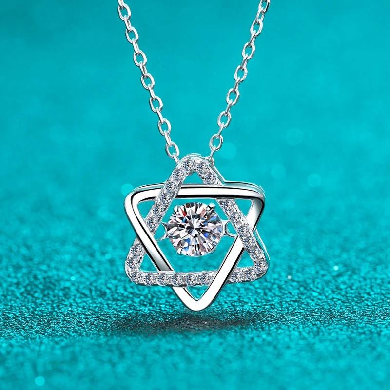 Snowflake Global 0.5 Ct Gra Certified Moissanite Pendant, 925 Sterling Silver With Free Chain D Vvs1 : StarPendant_0.5ct