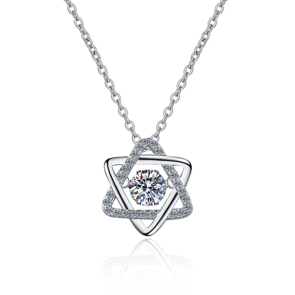 Snowflake Global 0.5 Ct Gra Certified Moissanite Pendant, 925 Sterling Silver With Free Chain D Vvs1 : StarPendant_0.5ct