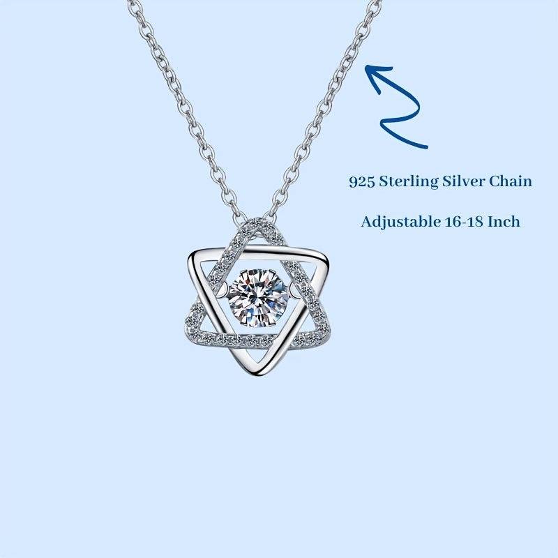 Snowflake Global 0.5 Ct Gra Certified Moissanite Pendant, 925 Sterling Silver With Free Chain D Vvs1 : StarPendant_0.5ct