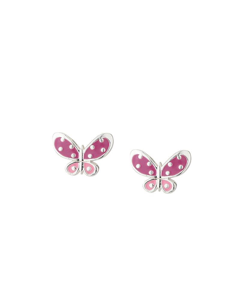Carlton London Pink 925 Sterling Silver Butterfly-Shaped Studs : S118907E-1