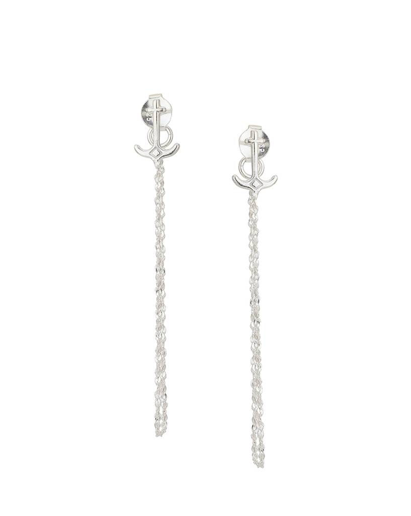 Carlton London 925 Sterling Silver Anchor-Shaped Drop Earrings : S123209E-1