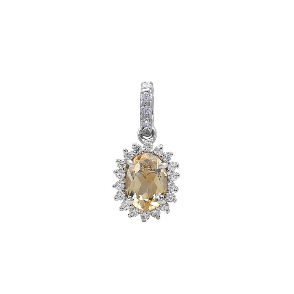 Solar Citrine Pendant Set : S2764