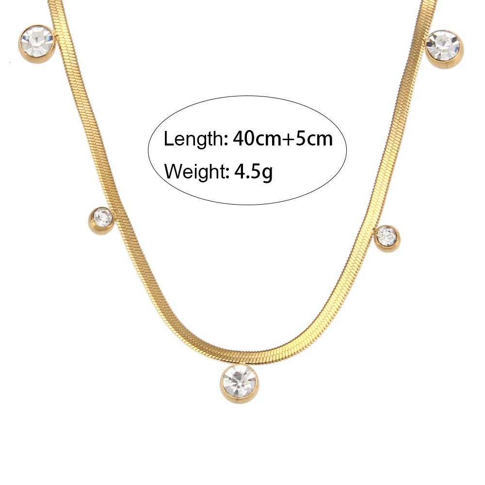 18Kt Gold Plated Snake Chain With Zircons, Avery