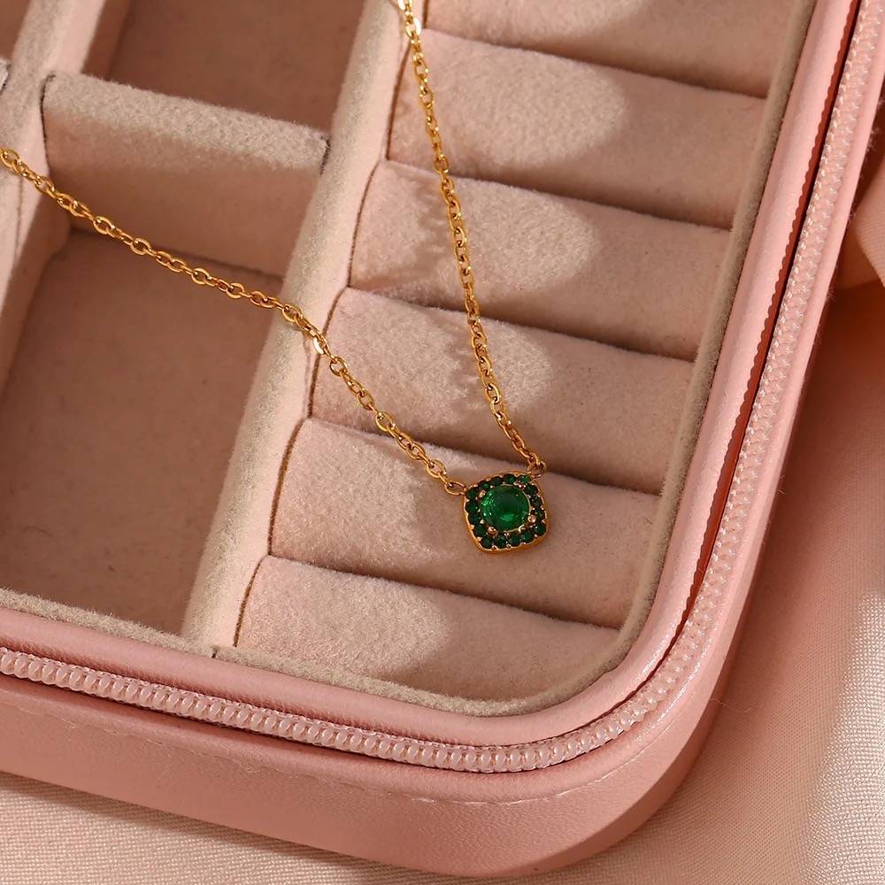 Square Elipse Diamond Necklace, Amelia