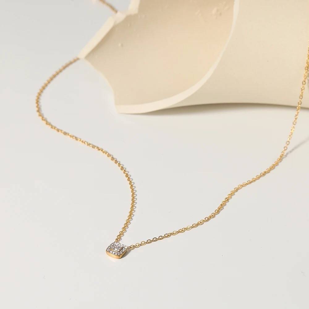 Square Elipse Diamond Necklace, Amelia