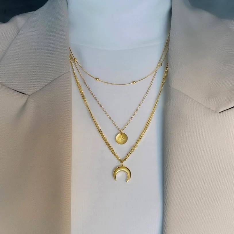 Sleek Layered Necklace, Serena
