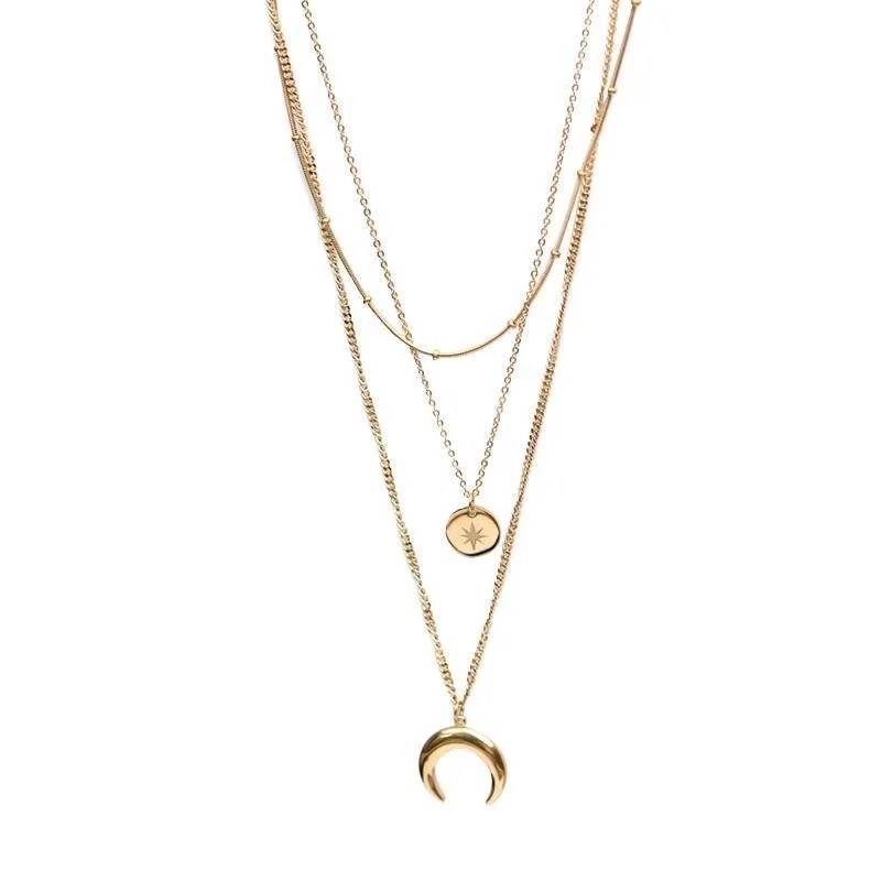 Sleek Layered Necklace, Serena