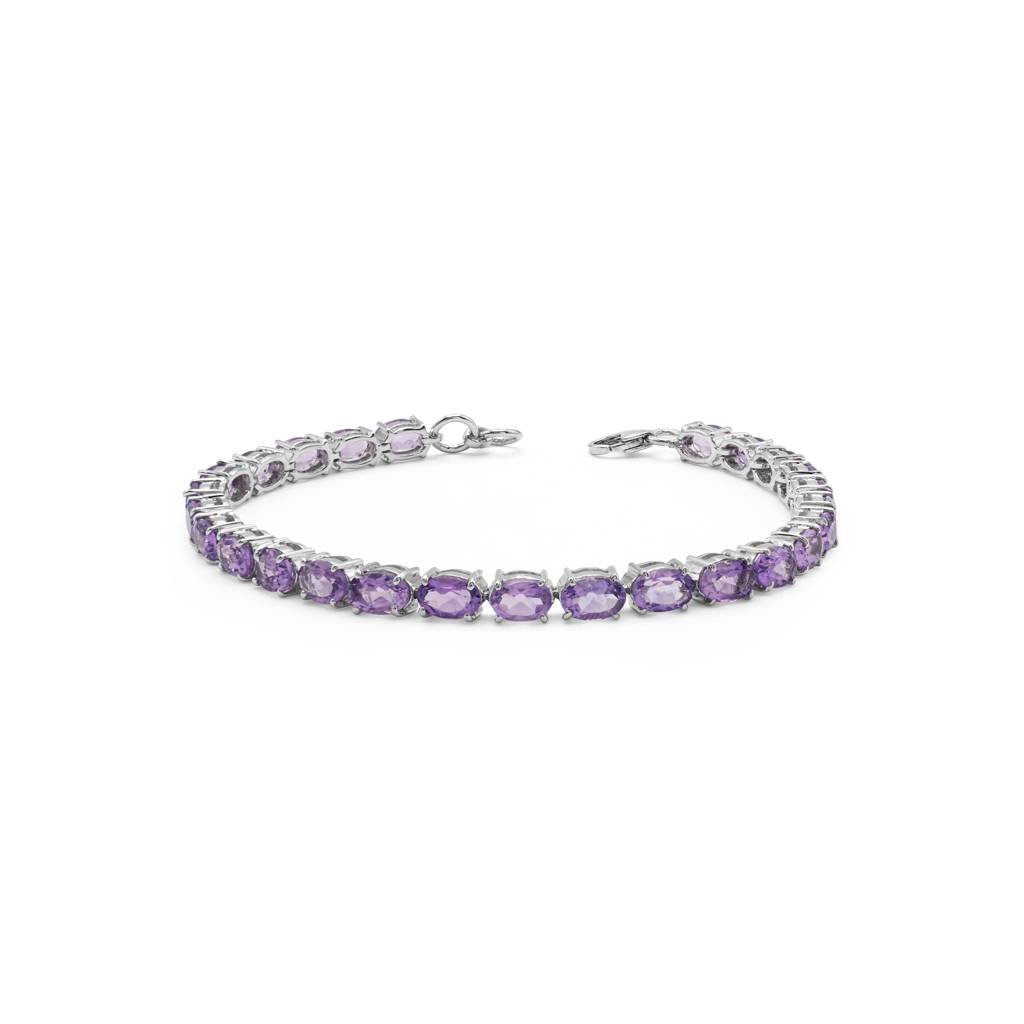 Amethyst Oval Bracelet : B2975