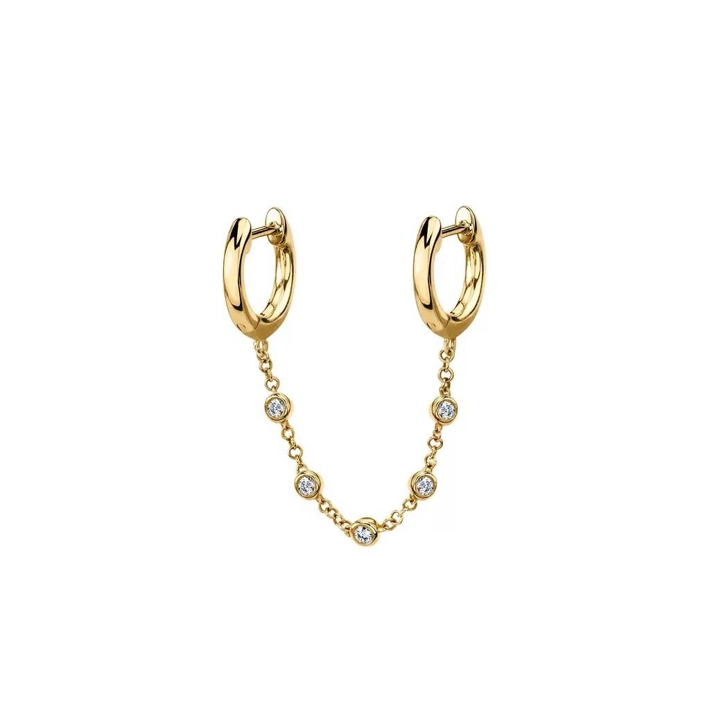Rhinestone Piercing Earrings - Single