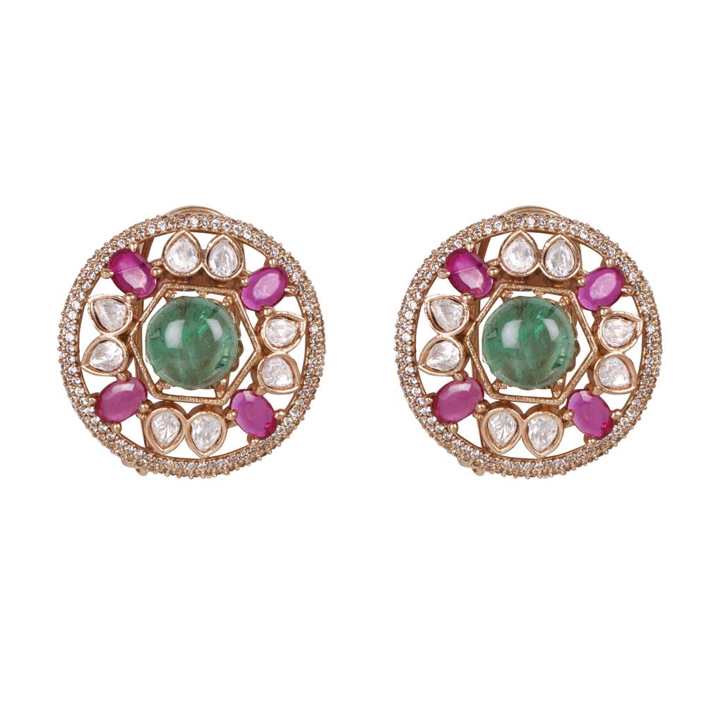 Regal Ruby & Emerald Kundan Choker Set : RMQJ0233