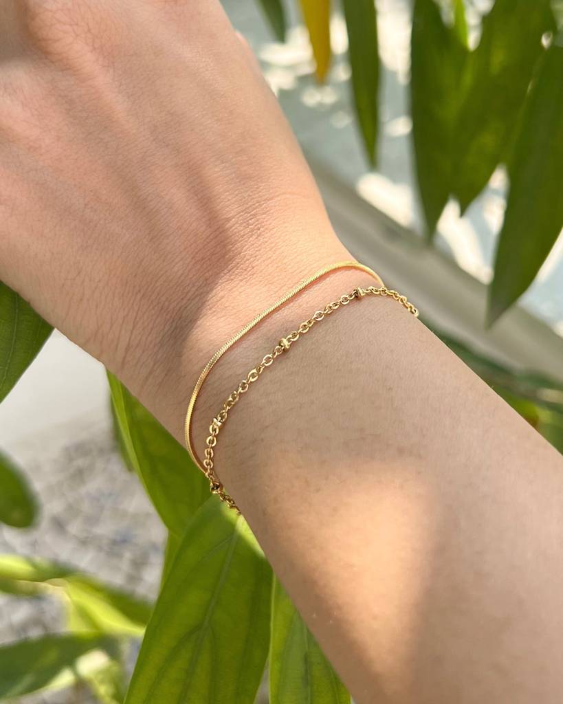 18K Gold Plated Double Layer Claire Bracelet : B13B