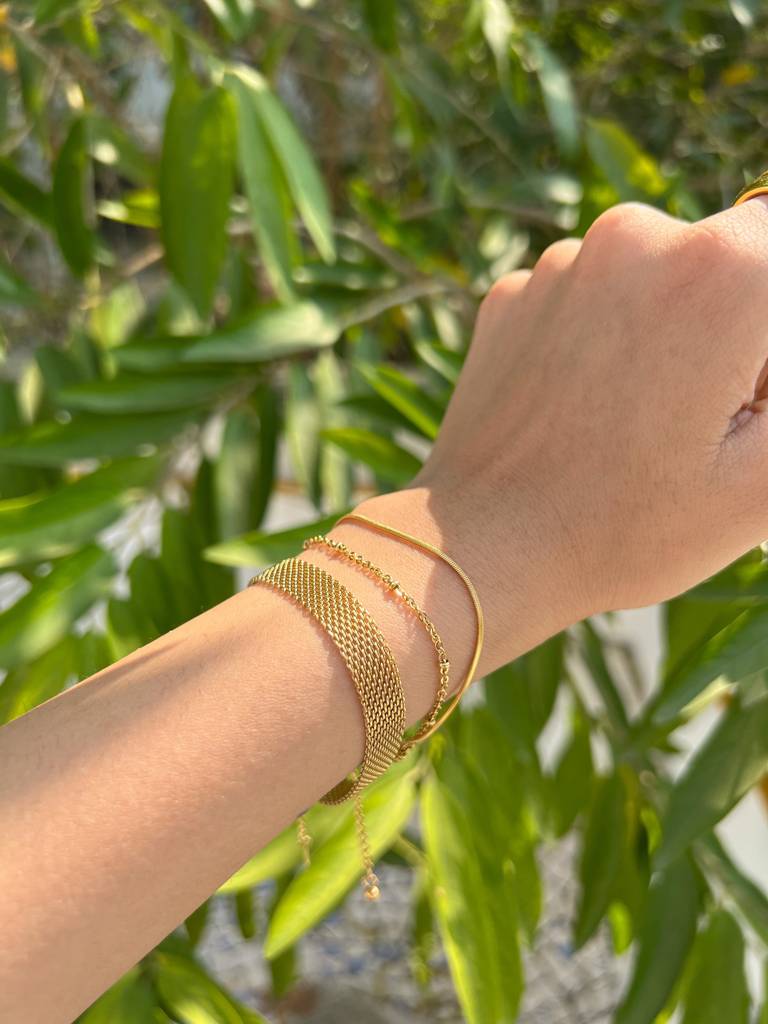 18K Gold Plated Double Layer Claire Bracelet : B13B