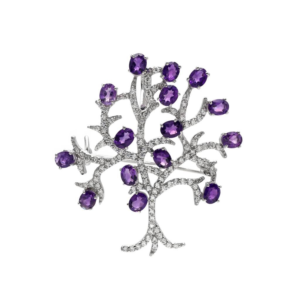 Tree Amethyst Brooch : P2607