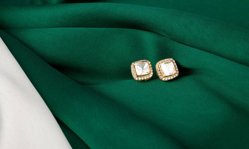 Square Polki Earrings : PJ17