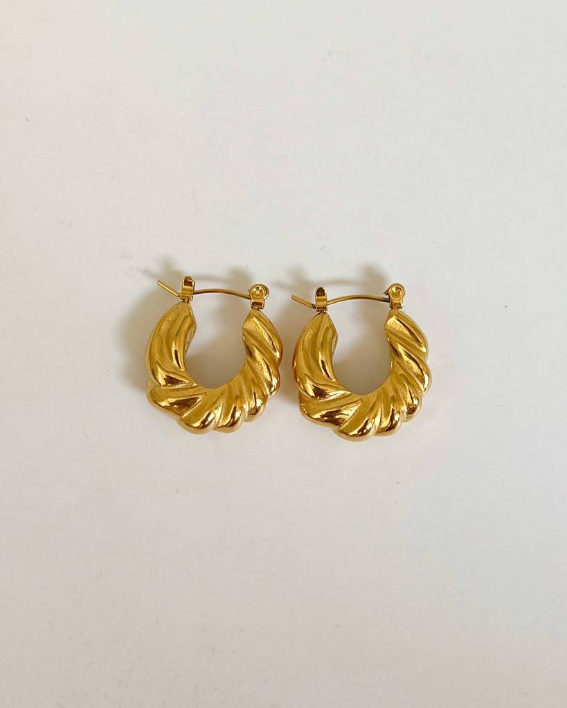 18K Gold Plated Croissant Earrings : E11