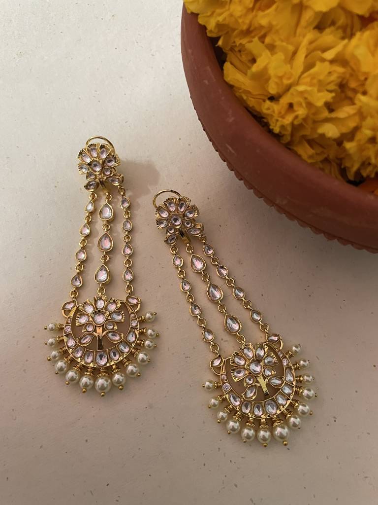 Jungni Polki Chaandbali Earrings : ER276