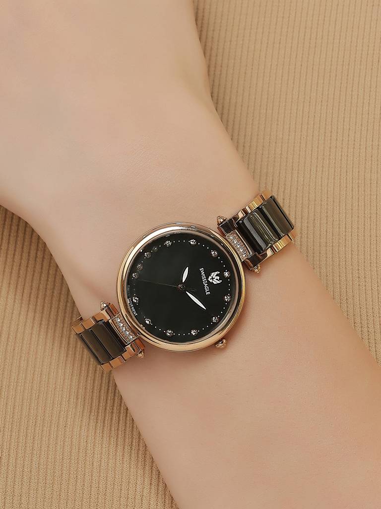 Swiss Eagle Premium Women Swiss-Made Quartz Movement - 3 Hand Mechanism Wrist Watch -Se-9177 : SE-9177-11A