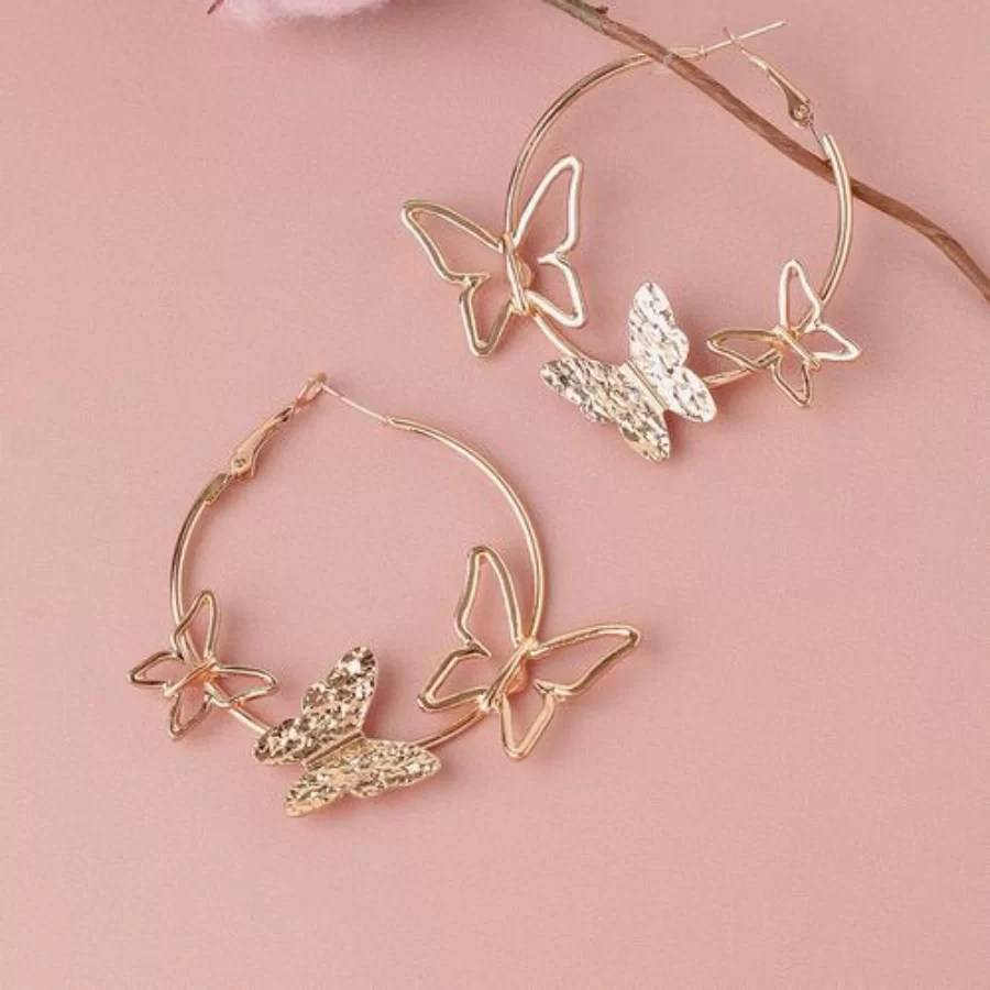 Butterfly Hoop Earrings