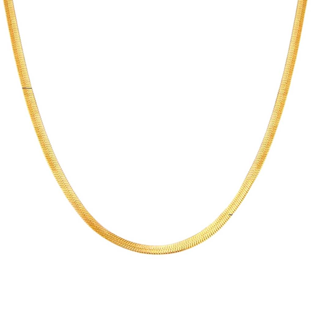 18Kt Gold Plated Elegant Snake Chain Necklace, Sylvie : INSYLVIE-SC