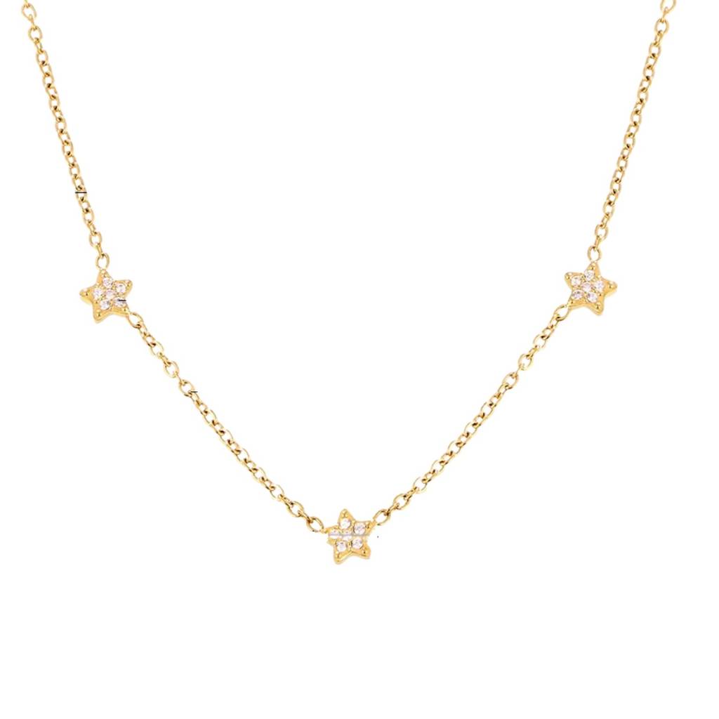 18Kt Gold Plated Floral Choker Stainless Steel Waterproof Necklace Set, Sylvie : INSYLVIE-FC