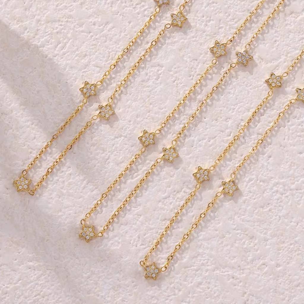 18Kt Gold Plated Floral Choker Stainless Steel Waterproof Necklace Set, Sylvie : INSYLVIE-FC