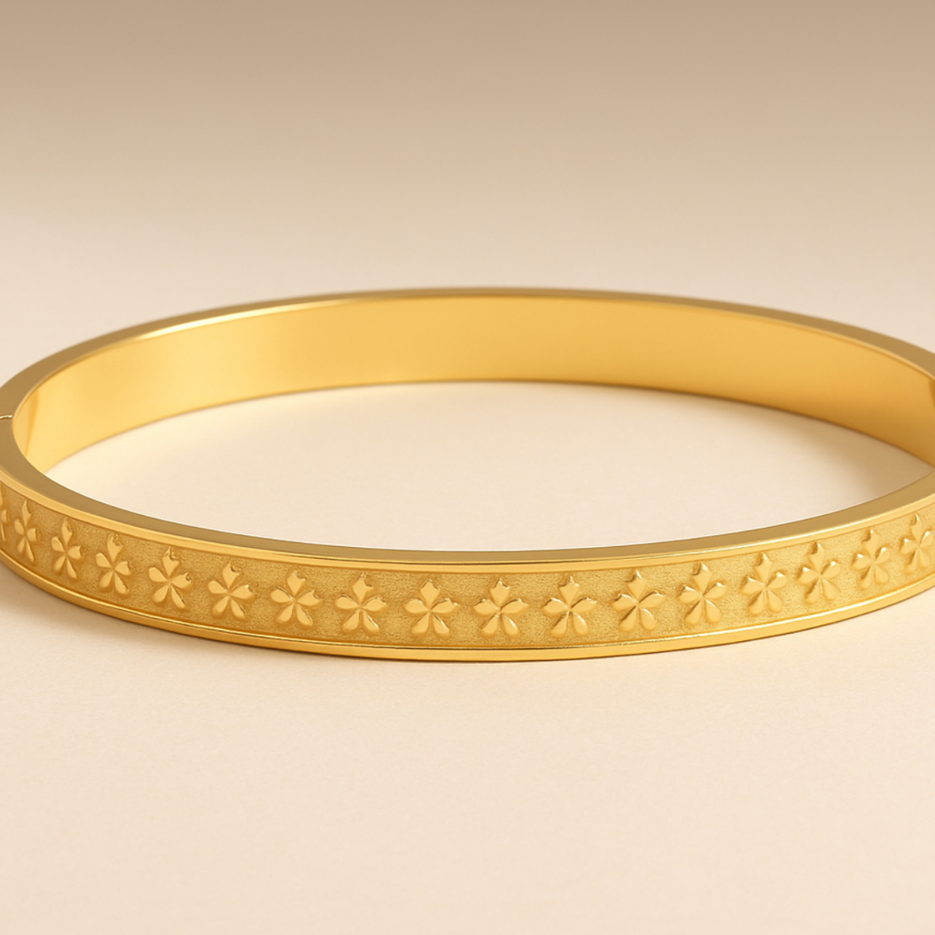Unique Iced Out Floral Cuff Bracelet, Viv : INVIV
