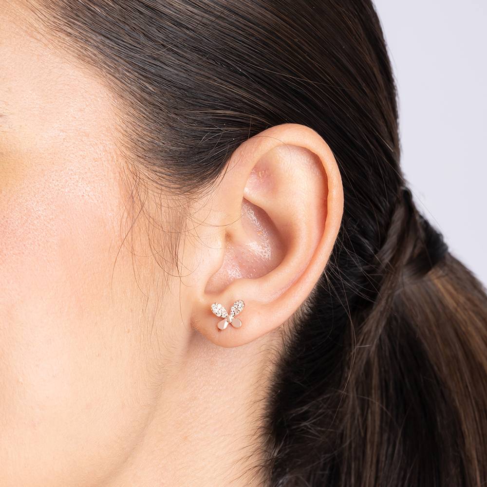 Bow Tie Stud Cz Earrings : IRER1963