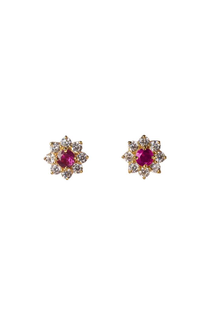 Pink Flower Studs : CS103