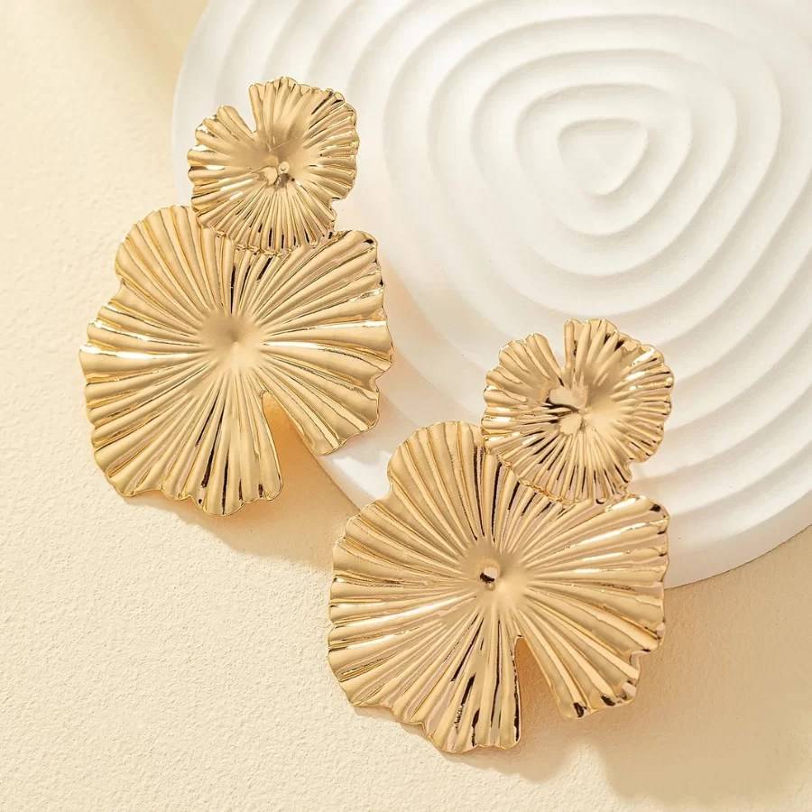 Textured Flower Swirl Earring